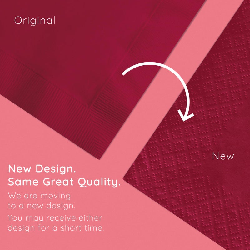 Creative Converting Touch of Color 200 Count 2-Ply Paper Beverage Napkins, Burgundy, 5" x 5" - Image 5